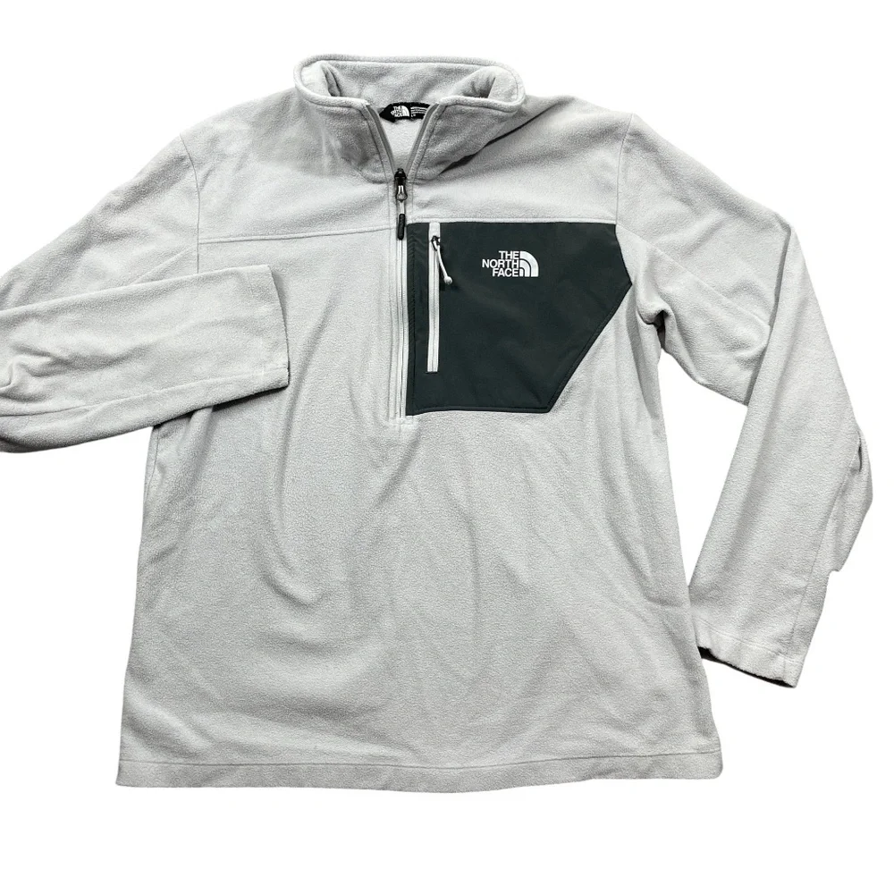 The North Face Large Gray 1/4 Zip‎ Sweatshrit Zipper Pockets